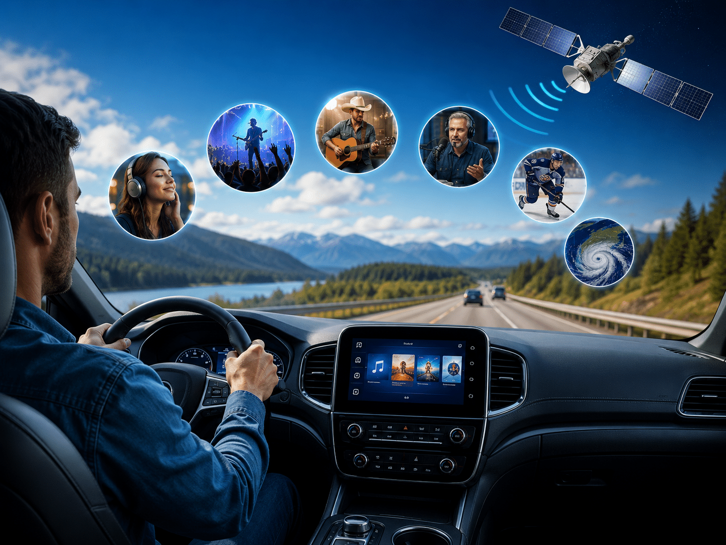 Radio satellite SiriusXM offrant musique, nouvelles, sports et divertissement en voiture